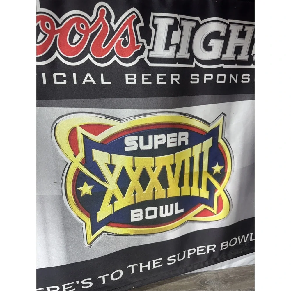 Coors Light NFL Super Bowl XXXVIII, 2004, Nylon Hanging 4x3' Banner